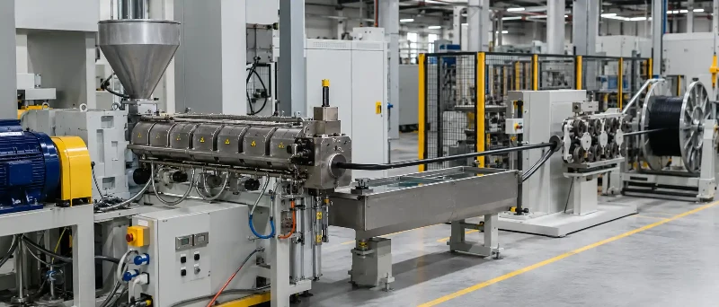 Fiber optic cable jacket extrusion line Fiber optic cable jacket extrusion line